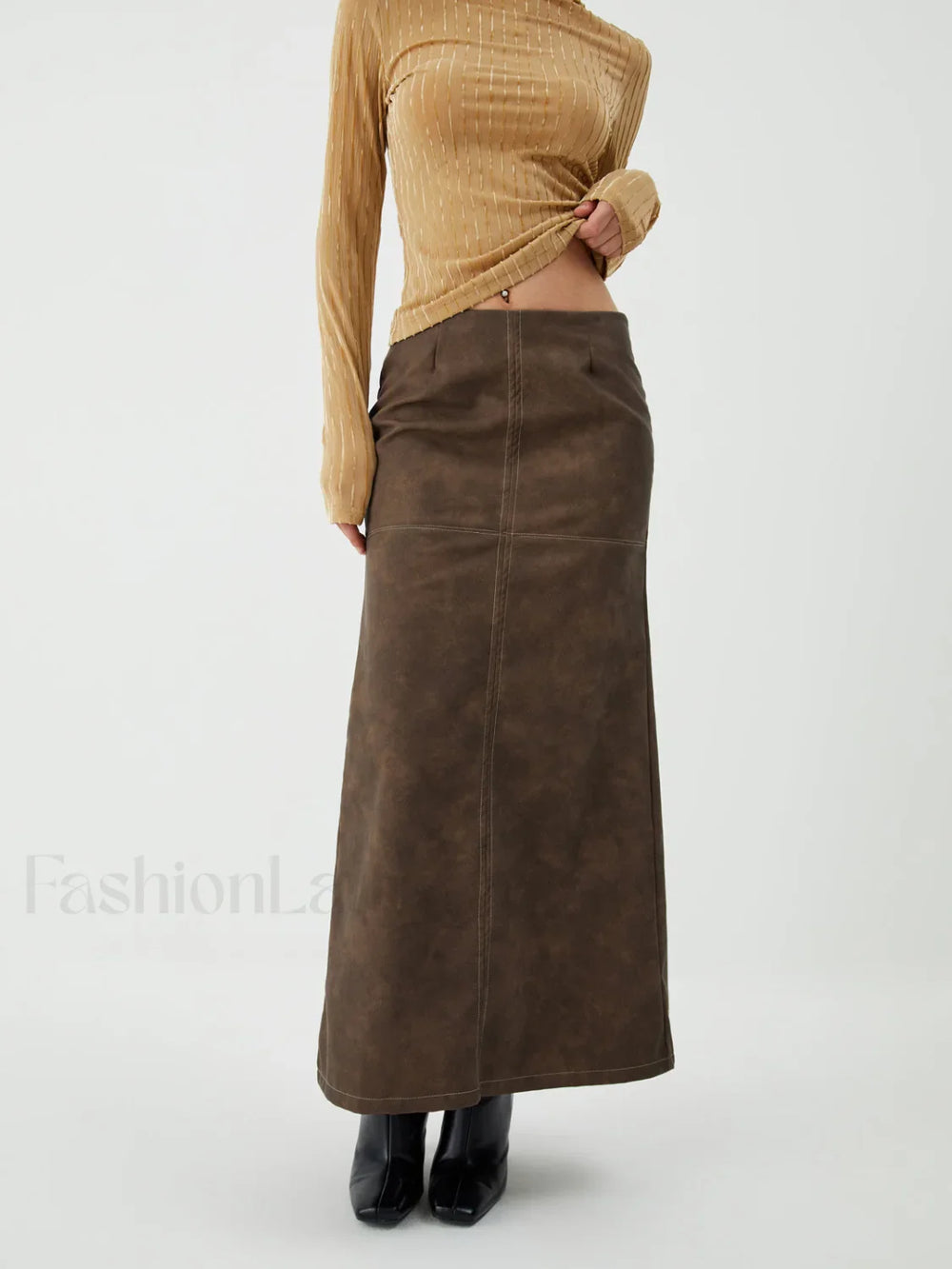 Maillard Washed Graceful Midi Skirt Skirts