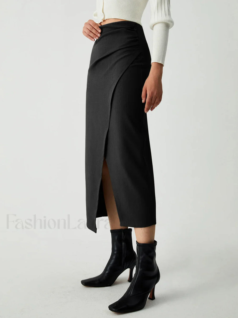 Maple Wrap Graceful Slit Midi Skirt Skirts