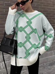 Maze Game Graceful Oversized Sweater Green / S Sweaters L
