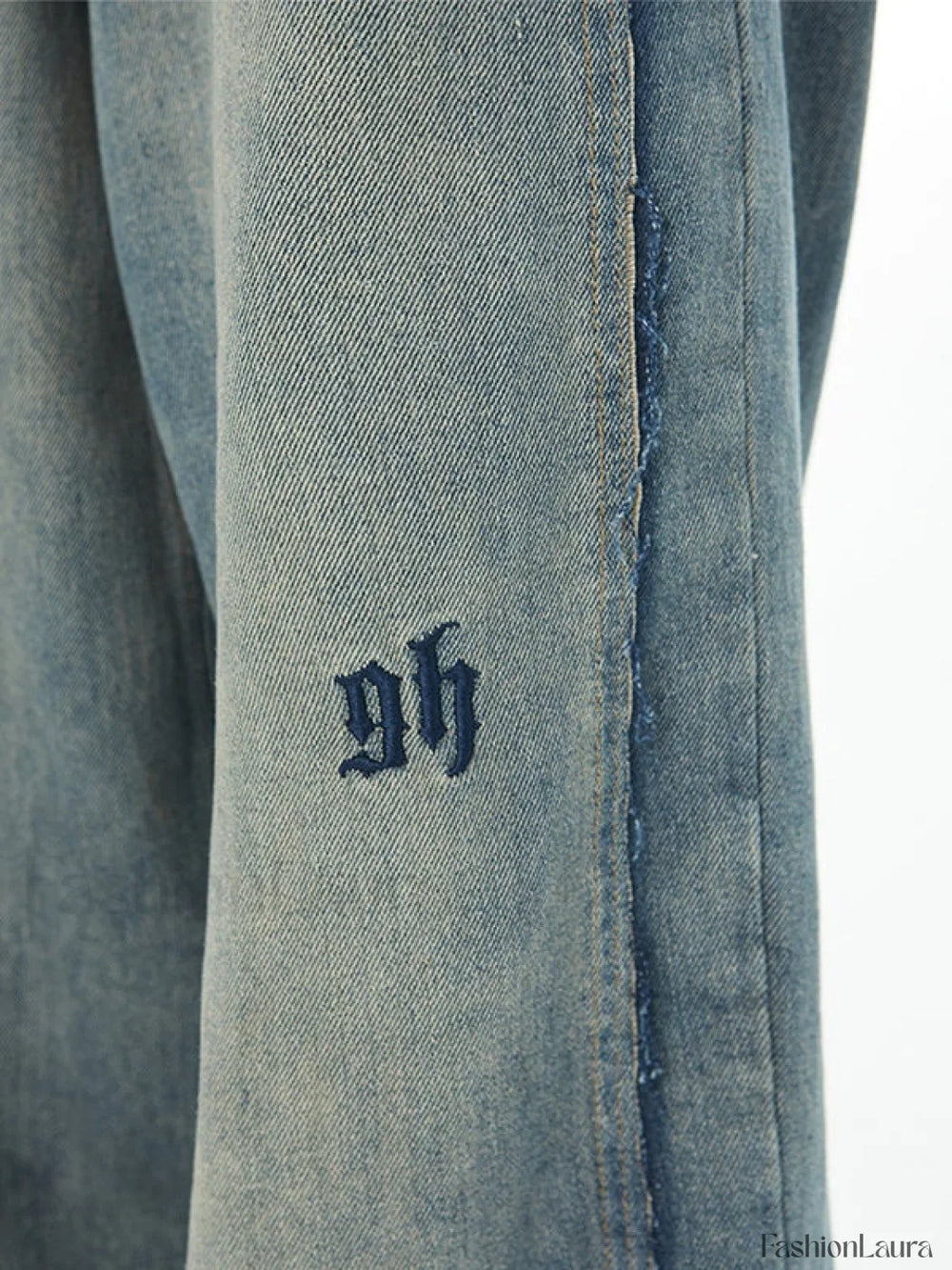 Men’s Faded Patchwork Distressed Loose Jeans loose jeans