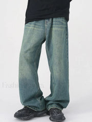 Men’s Faded Vintage Denim Loose Jeans loose jeans