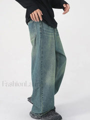 Men’s Faded Vintage Denim Loose Jeans loose jeans
