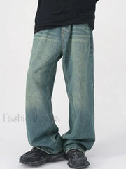 Men’s Faded Vintage Denim Loose Jeans loose jeans