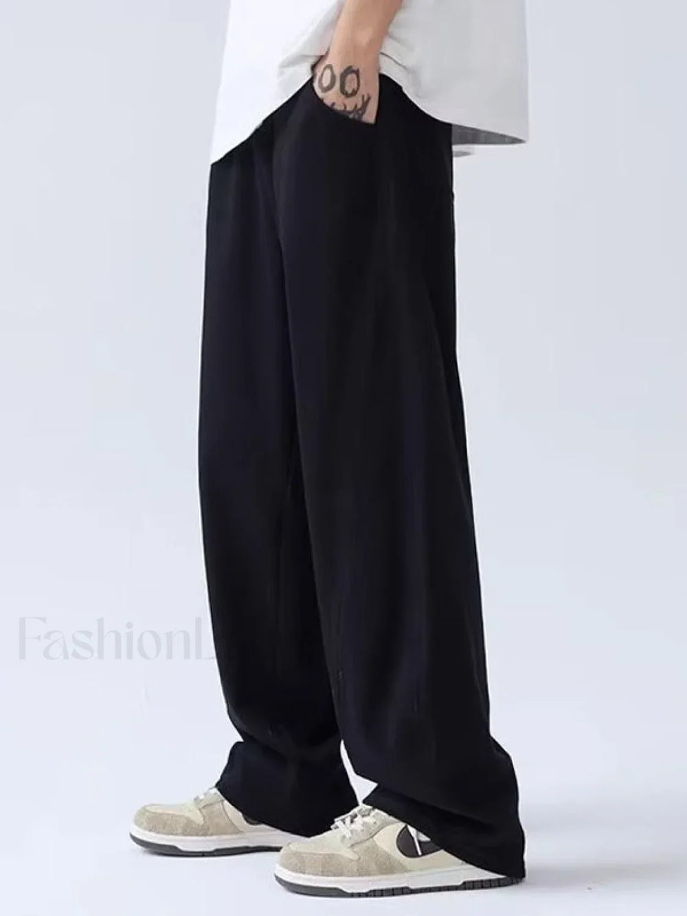 Men’s Paneled Loose Casual Pants Straight Leg Pants