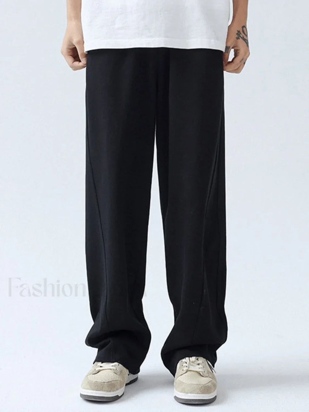 Men’s Paneled Loose Casual Pants Straight Leg Pants