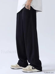Men’s Paneled Loose Casual Pants Straight Leg Pants