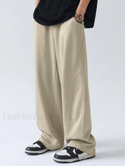Men’s Paneled Loose Casual Pants Straight Leg Pants