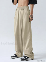 Men’s Paneled Loose Casual Pants Straight Leg Pants