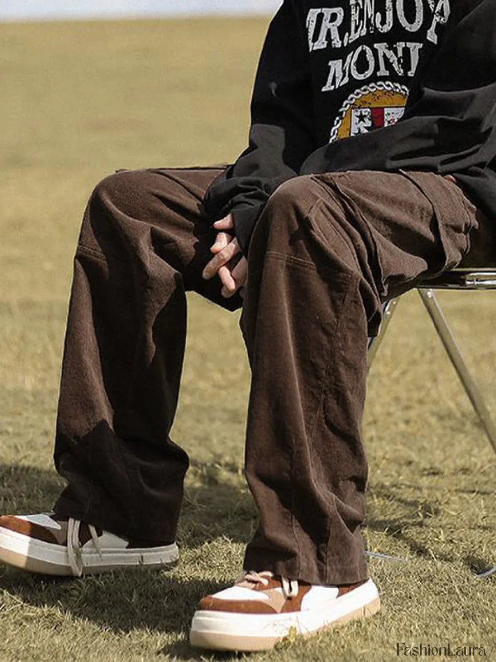 Men’s Patch Pocket Vintage Straight Cargo Pants Cargo Pants