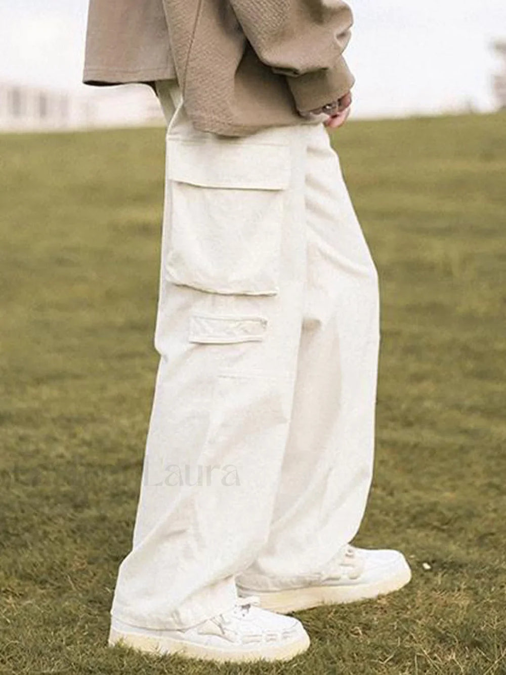 Men’s Patch Pocket Vintage Straight Cargo Pants Cargo Pants