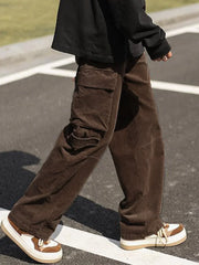Men’s Patch Pocket Vintage Straight Cargo Pants Cargo Pants
