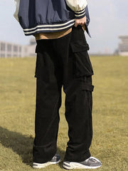 Men’s Patch Pocket Vintage Straight Cargo Pants Cargo Pants