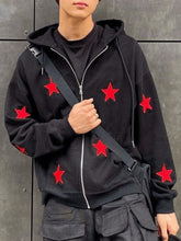 Men’s Patch Star Zip Up Hoodie Black / M Sweatshirts & Hoodies L