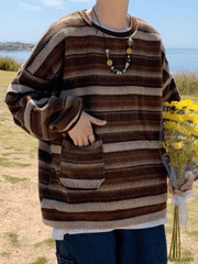 Men’s Pocket Striped Knit Sweater Sweaters