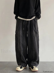 Men’s Vintage Loose Cargo Jeans Black / 2XL Cargo jeans