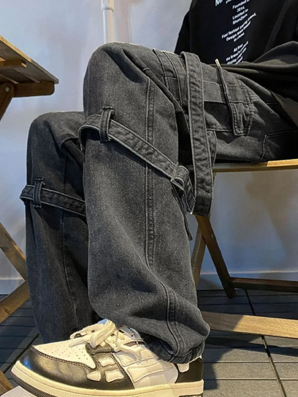 Men’s Vintage Straight Leg Cargo Jeans loose jeans