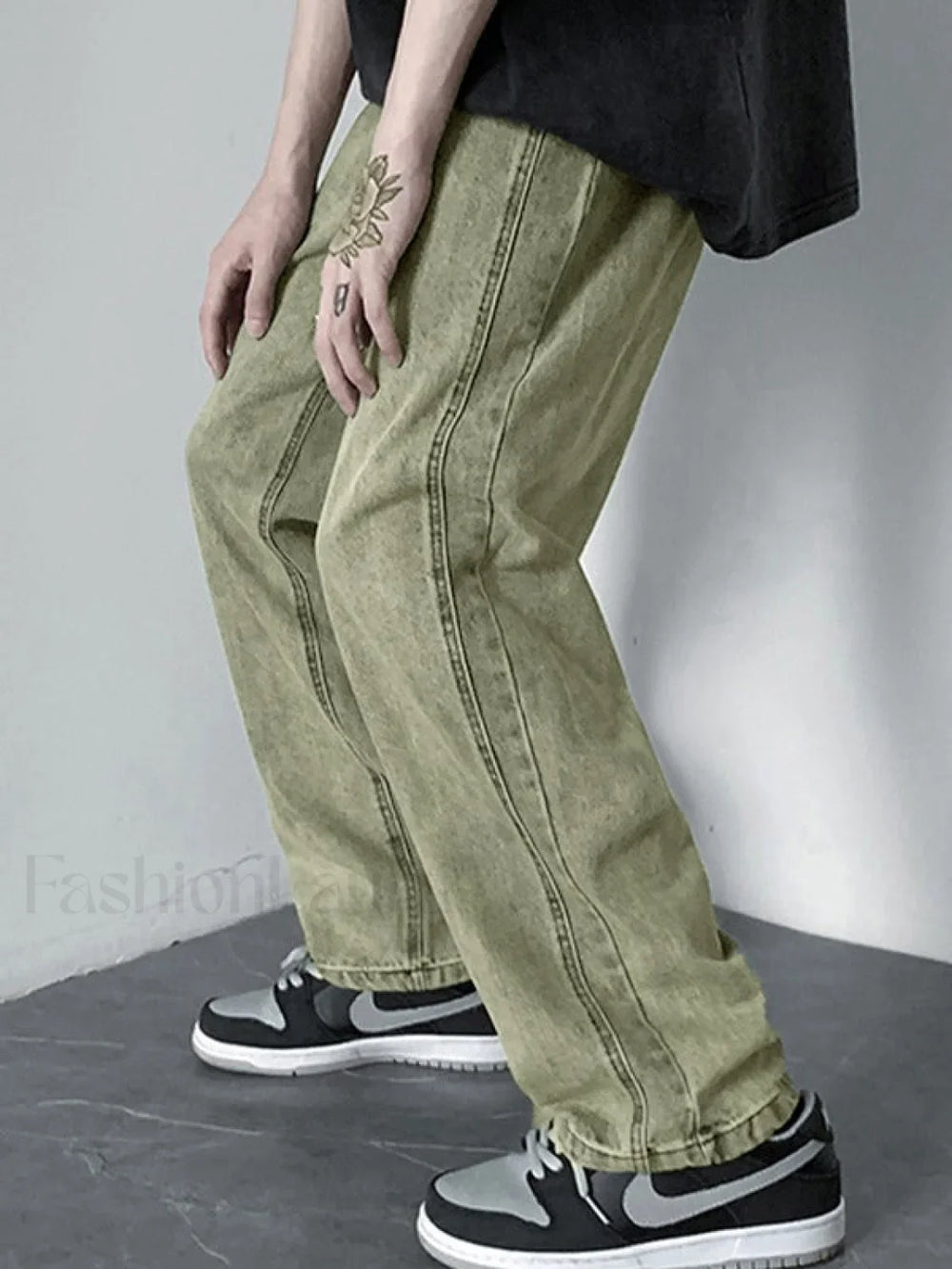 Men’s Vintage Washed Loose Jeans loose jeans