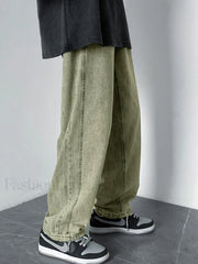 Men’s Vintage Washed Loose Jeans loose jeans