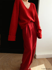 Middle Waist Graceful Pleated Tapered Pants Pants