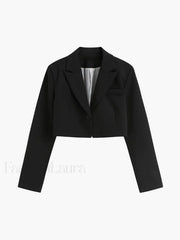 Mind My Graceful Business Crop Blazer Blazers