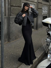 Minimalism Faux Graceful Leather Jacket PU Leather Jackets