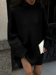 Minimalism Turtleneck Graceful Short Sweater Dress Black / XS Sweaters L