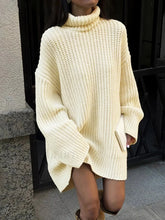 Minimalism Turtleneck Short Sweater Dress Beige / XS Sweater Dresses