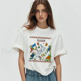New Zealand Cartoon Summer Loose Casual T Shirt WHITE / M