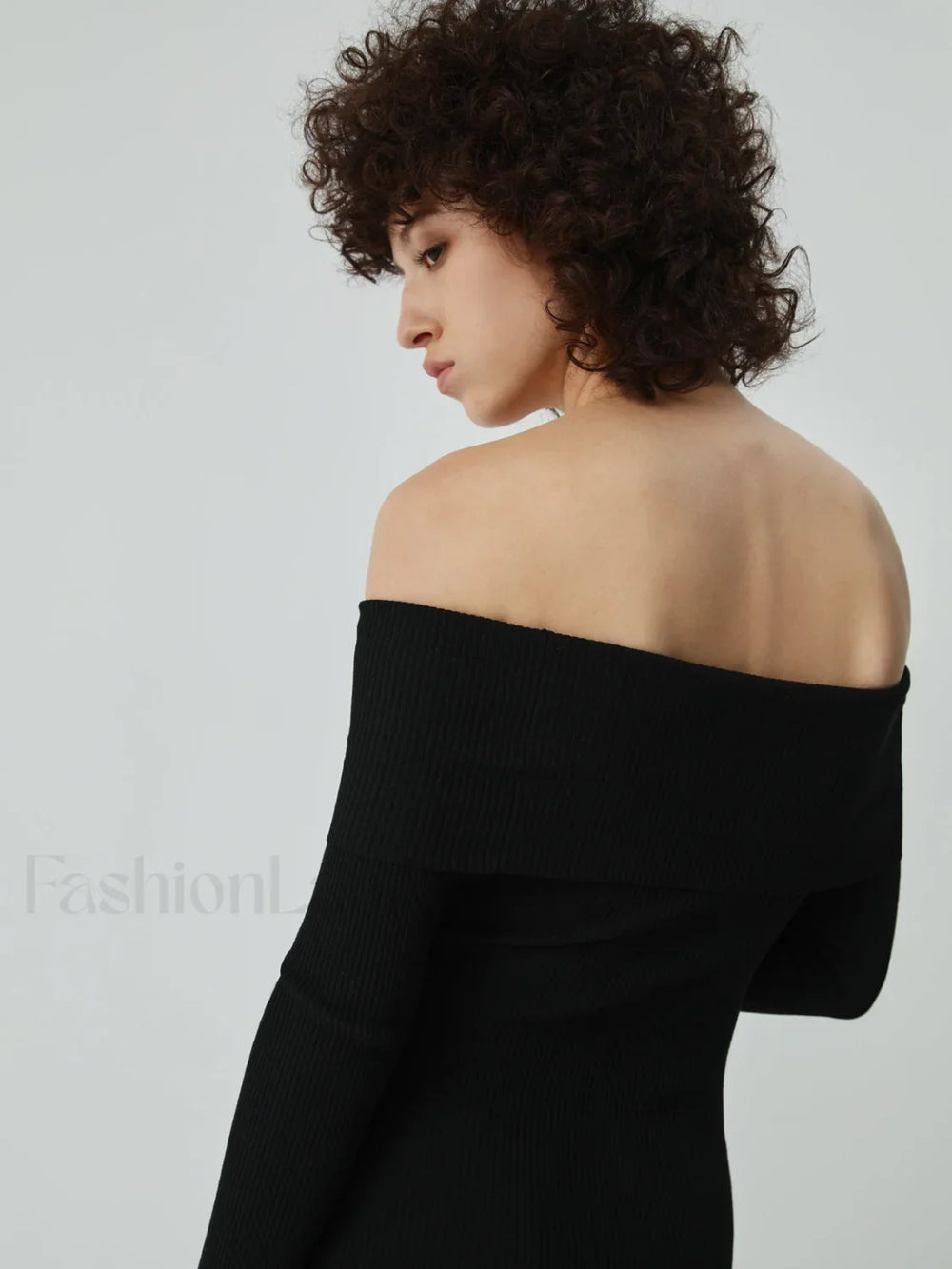 Nostalgia Off Shoulder Long Modern Sleeve Long Sweater Dress Sweaters L