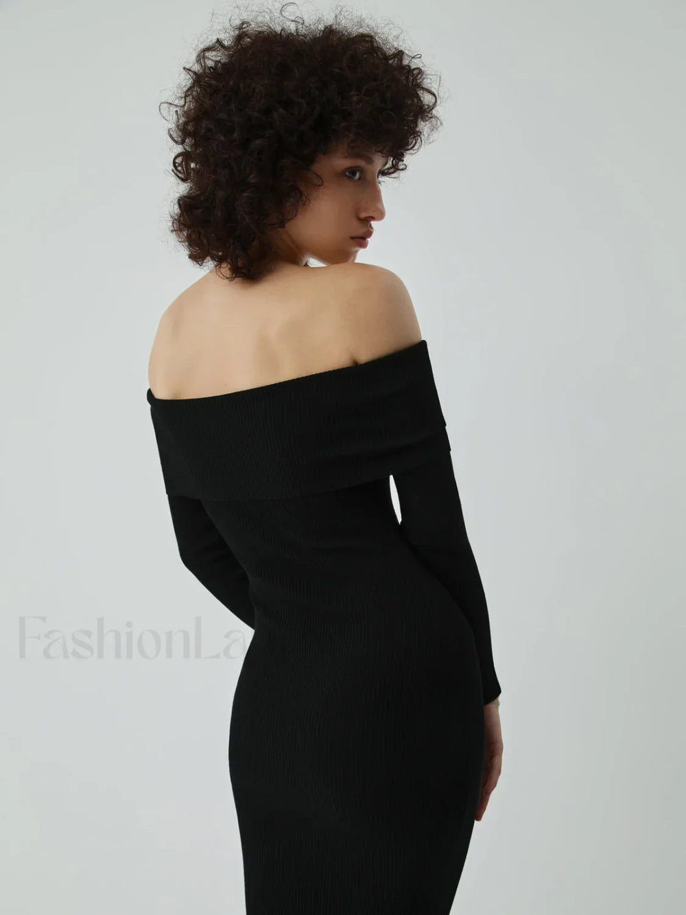 Nostalgia Off Shoulder Long Modern Sleeve Long Sweater Dress Sweaters L