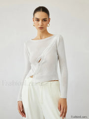 Oblique Buttoned Cover Trendy Up Knit Top Sweaters L