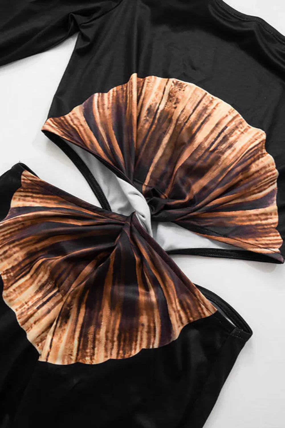 Off Shoulder Hollowed Halter Printed Kinked Maxi Dress