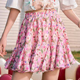 Oil Painting Floral High Waist Skirt