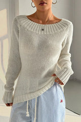 One Shoulder Knit Pullover Sweater