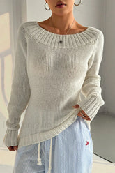 One Shoulder Knit Pullover Sweater