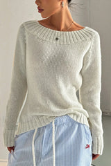 One Shoulder Knit Pullover Sweater