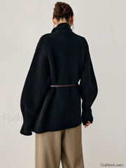 Open Collar Graceful Kimono Cardigan Sweaters L