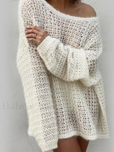 Open Knit Graceful Oversized Sweater Off White / XS Sweaters L
