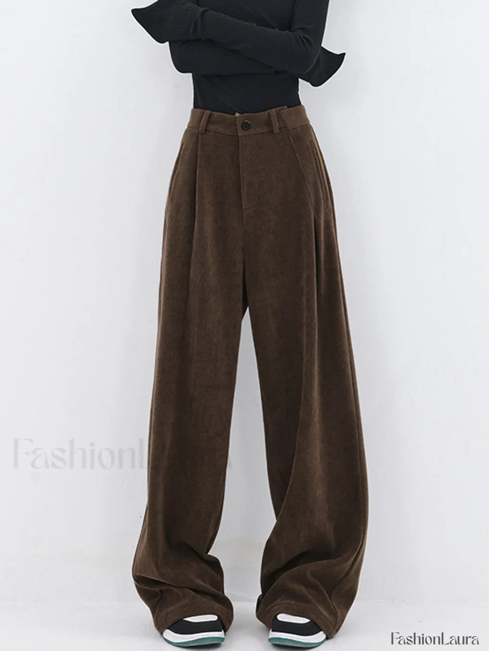 Oversized Corduroy Pleated Trendy Wide Leg Pants Pants