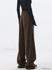 Oversized Corduroy Pleated Trendy Wide Leg Pants Pants
