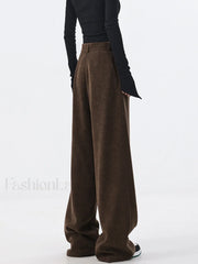 Oversized Corduroy Pleated Trendy Wide Leg Pants Pants