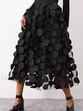 Oversized Mesh Polka Trendy Dot Midi Skirt Black / S Skirts