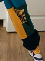 Patchwork Letter Jogger Pants Sweatpants
