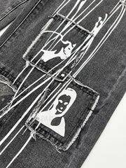 Patchwork Paisley Print Boyfriend Jeans Boyfriend Jeans