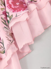 Patchwork Ruffle Bardot Floral Mini Dress Mini Dresses