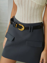 Plain Mini Graceful Skirt Without Belt Grey / XS Skirts