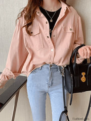 Pleated Long Sleeve Blouse Shirts