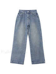 Pocket Design Blue Wash Boyfriend Jeans Boyfriend Jeans