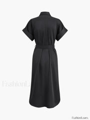 Polo Pockets Graceful Tied Midi Dress Dresses