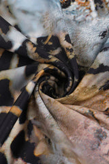 Printed Hollow Snake Pattern Sexy Perspective Floral Dress